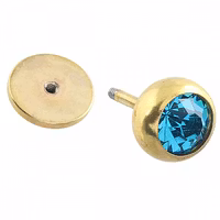 Guldfärgad fakeplugg med ädelsten