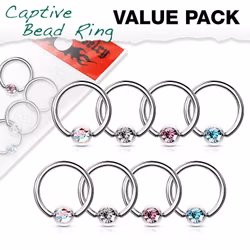 8 st cbr ringar med ädelsten