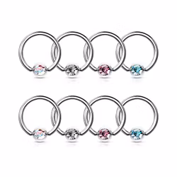 8 st cbr ringar med ädelsten