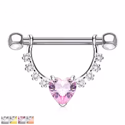 Bröstbarbell med Cz Hjärta