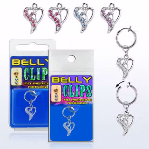 Hängande fakepiercing med hjärta