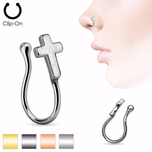 Fake näspiercing med kors