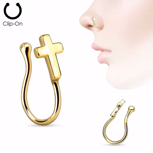 Fake näspiercing med kors
