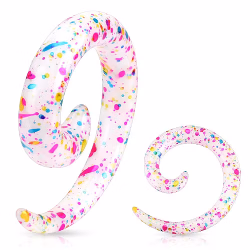 Spiral med färgklickar