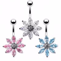 Navelpiercing stor blomma