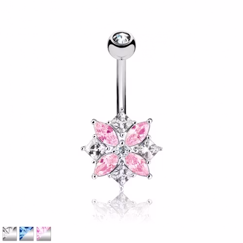 Navelpiercing med vacker blomma