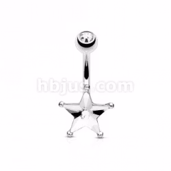 Navelpiercing med stjärna
