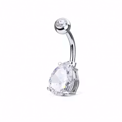 Navelpiercing med droppformad cz sten