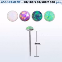 Böjbar näspiercing med syntetisk opalsten