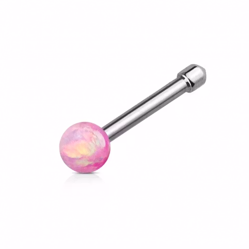 Näspiercing med opal sten