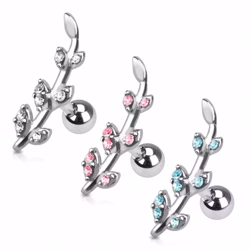 Helix piercing med löv