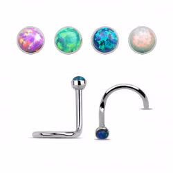 Böjd näspiercing med sten