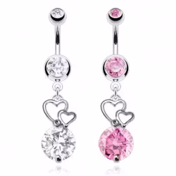 Navelpiercing med hjärtan