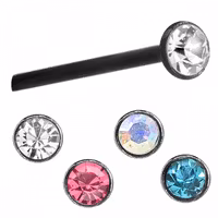 Svart "Bend it yourself" Näspiercing med ädelsten