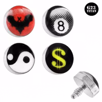 Dermal anchor topp med motiv