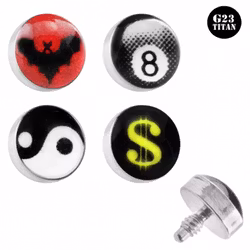 Dermal anchor topp med motiv