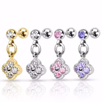 Tragus piercing med blomma