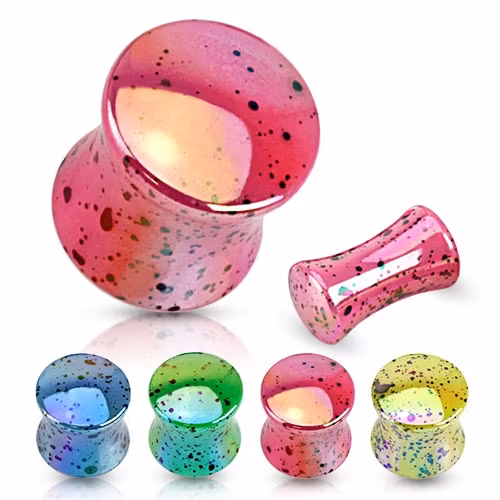 Akrylplugg med färgstänk