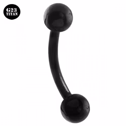 Svart G23 titan ögonbrynsmycke