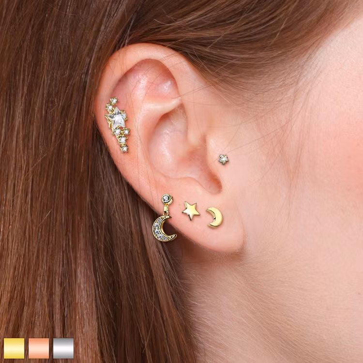 5 pack med öronpiercingar