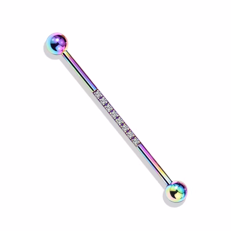 Industrial barbell med ädelstensband