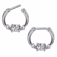 Septum clicker med vita ädelstenar