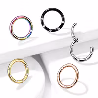 Piercingring med fem vita ädelstenar