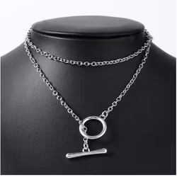 Halsband långt med cirkel