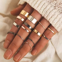 14 pack enkla stål ringar