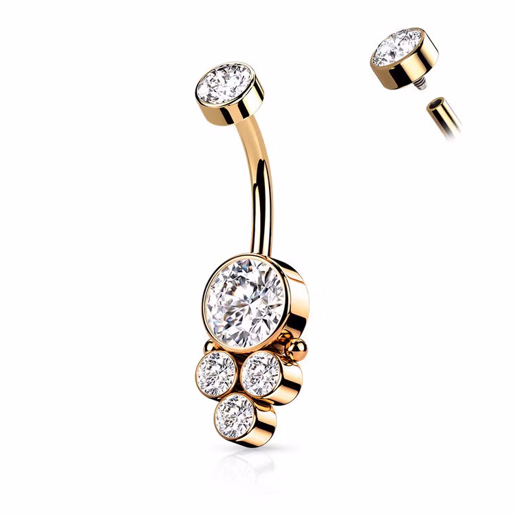 Navelpiercing ädelstens cluster