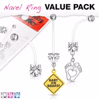 3-pack gravidpiercingar