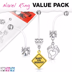 3-pack gravidpiercingar