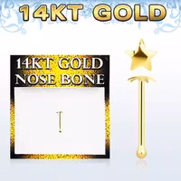 Näspiercing med stjärna i guld