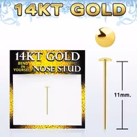 Näspiercing i guld med platt topp