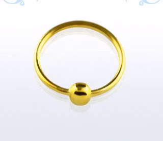 Guldpläterad näsring med boll