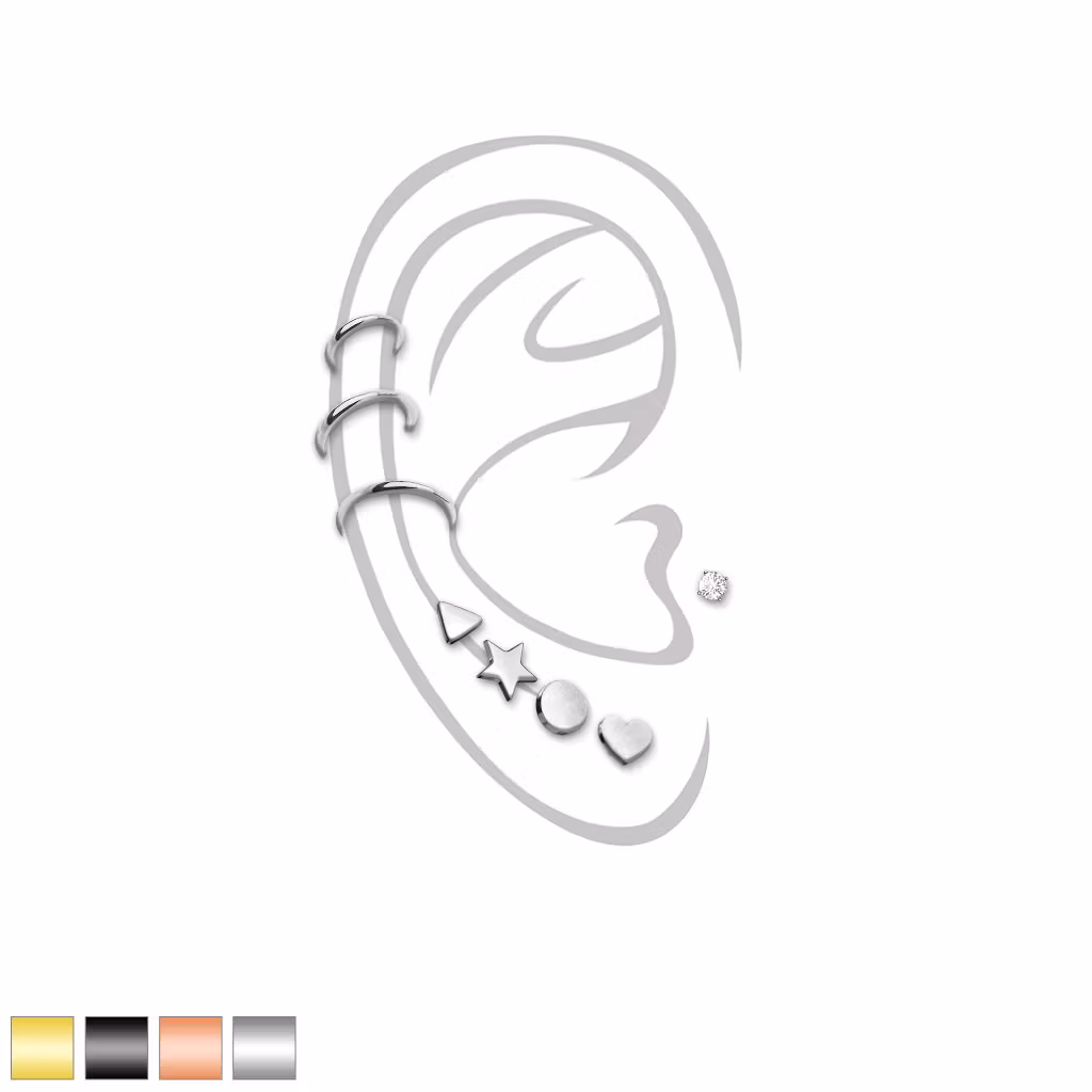 8 pack med öronpiercingar