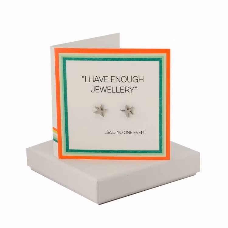 Kort enough jewelry med vackra örhängen