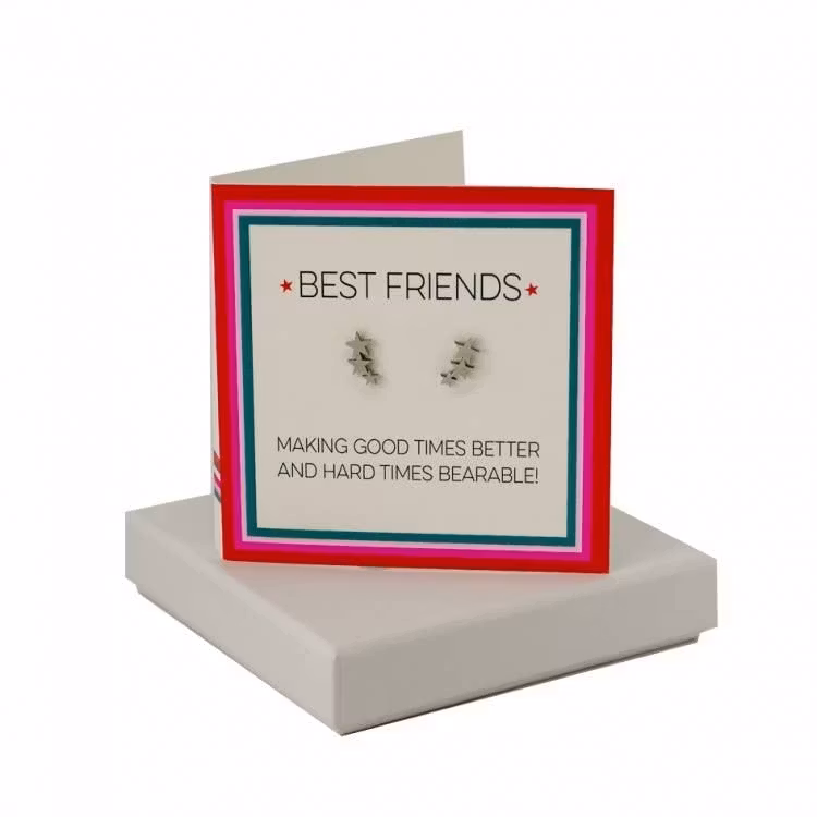 Kort best friends med örhängen