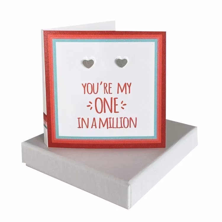 Kort med hjärt örhängen