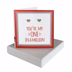 Kort med hjärt örhängen