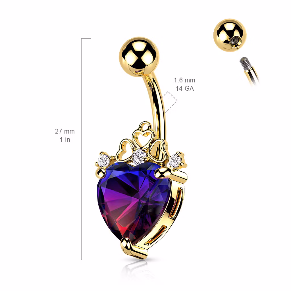 Navelpiercing Queen of hearts