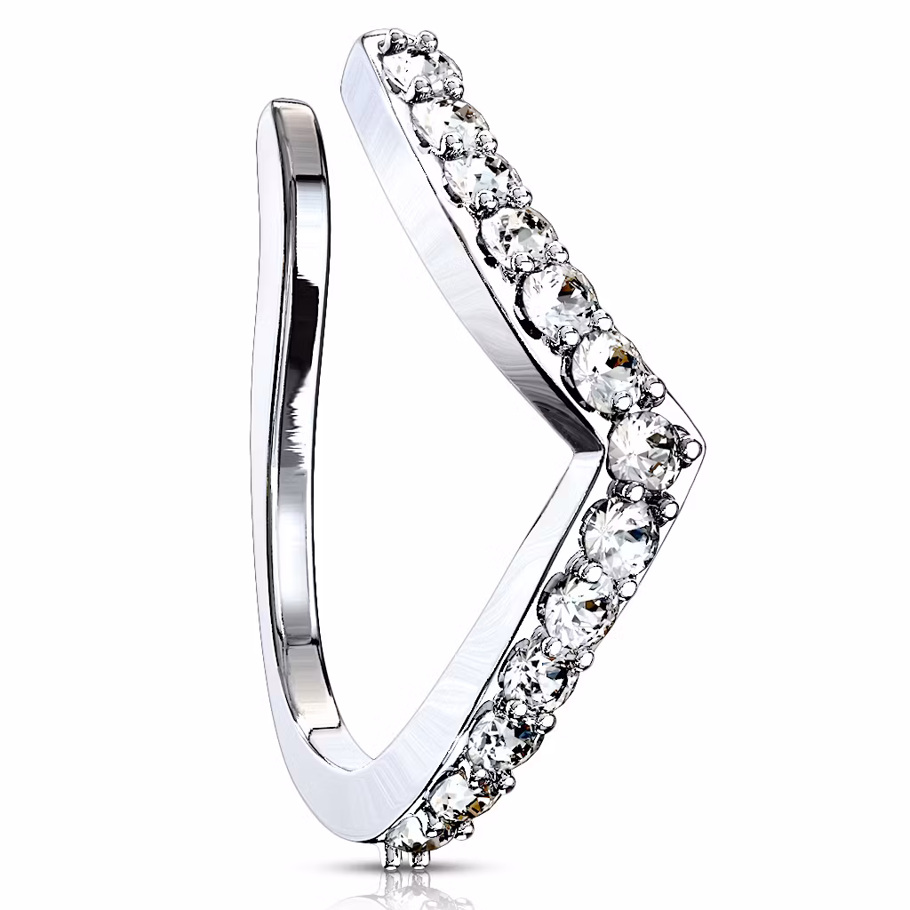 Fake piercing till näsa med ädelstensband