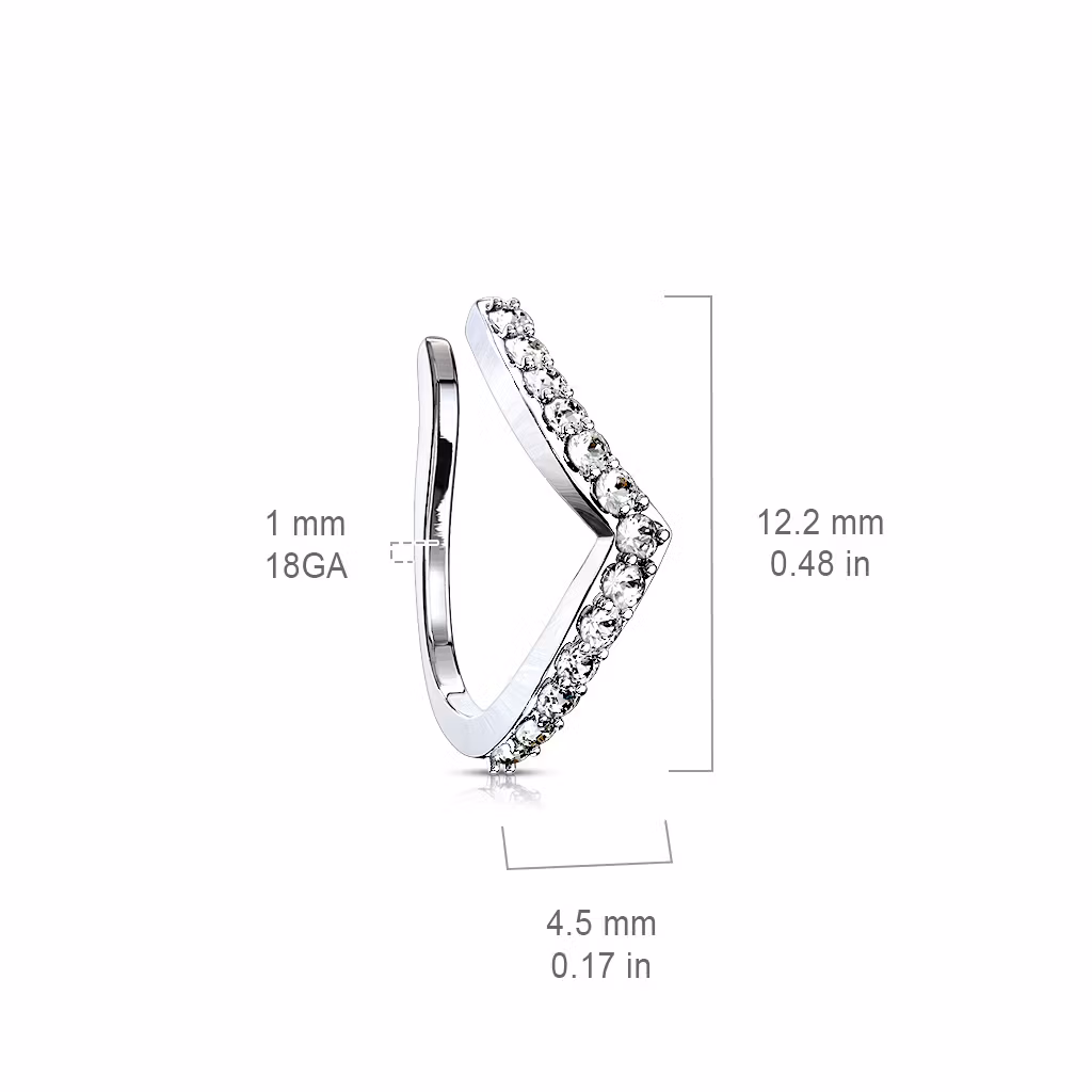 Fake piercing till näsa med ädelstensband