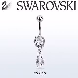 Navelpiercing med Swarovski stenar