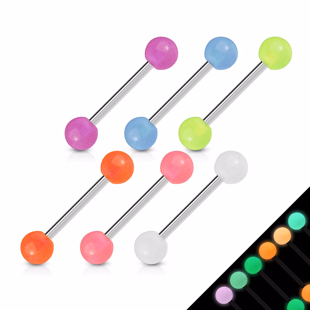 6 pack barbeller med glow in the dark bollar