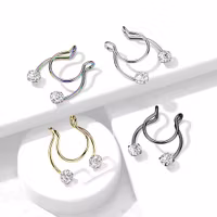 Fake hästsko piercing med ädelstenar