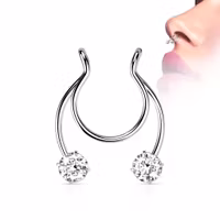 Fake hästsko piercing med ädelstenar