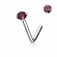 Böjd näspiercing med ädelsten