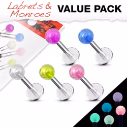 5 pack glow in the dark labretter