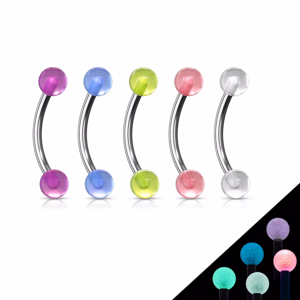 5-pack ögonbryns piercing glow in the dark